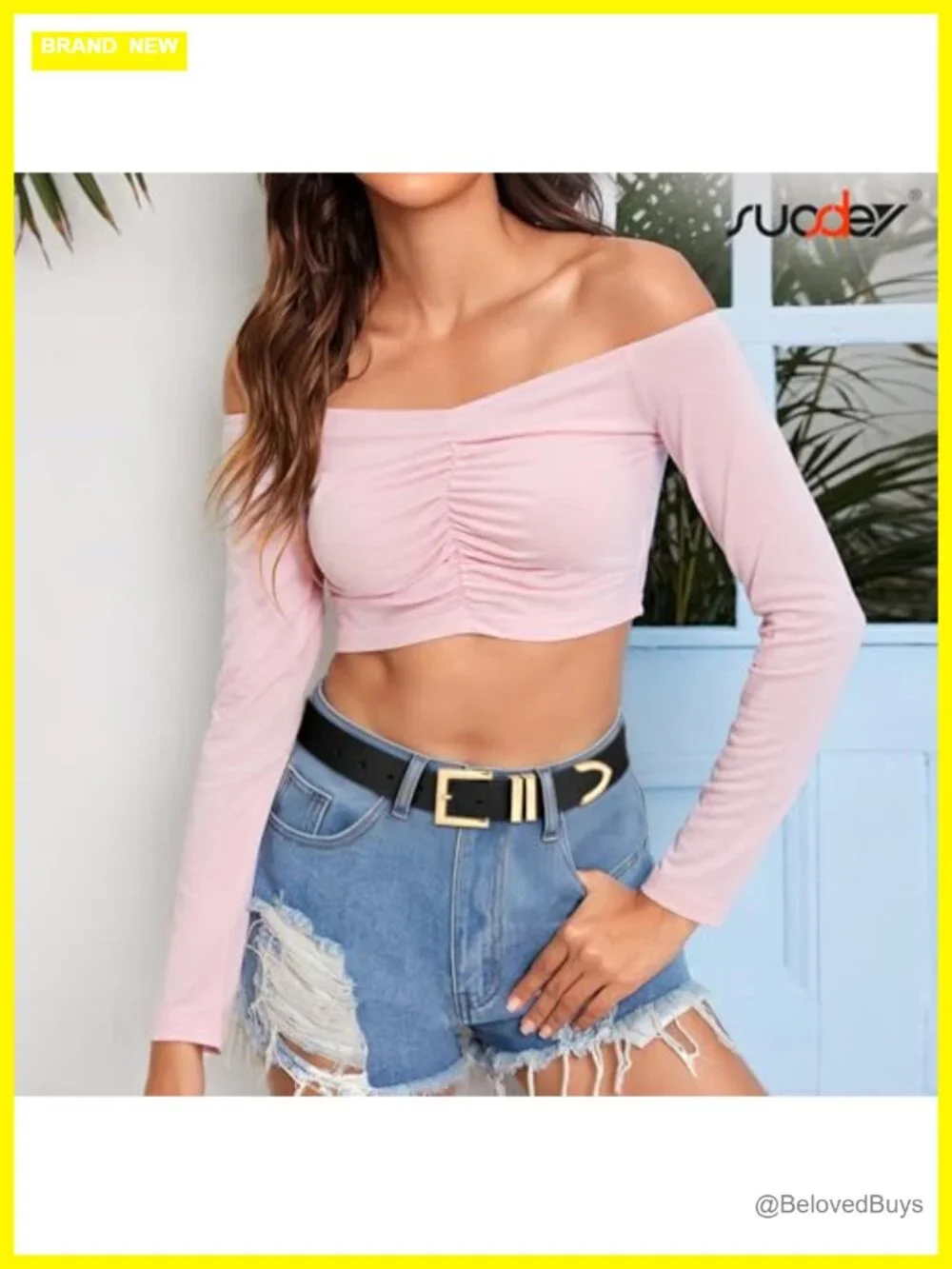 Faux Leather Plus Size Women's Belt with Gold Square Buckle for Jeans Pants